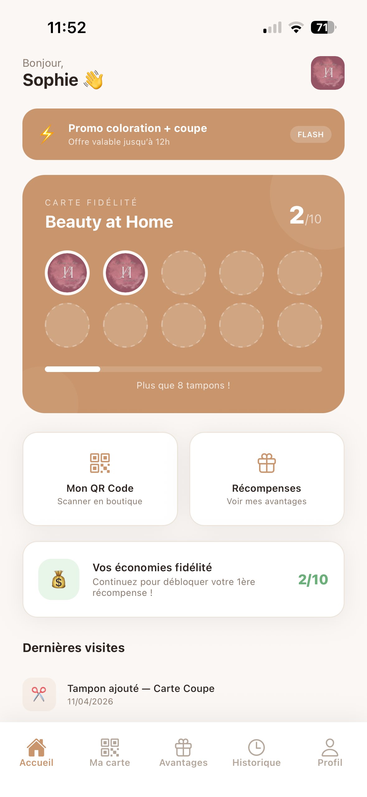 Fidéli'App - Accueil client